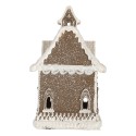 Clayre & Eef Gingerbread house met LED 13x12x20 cm Bruin Kunststof