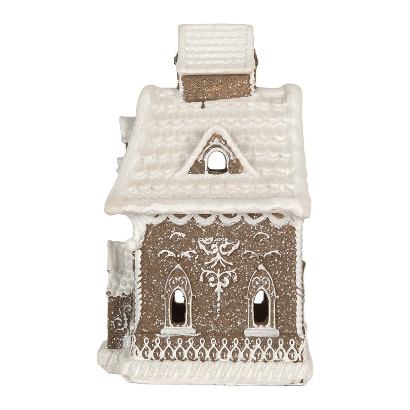 Clayre & Eef Gingerbread house met LED 13x12x20 cm Bruin Kunststof