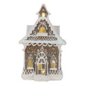 Clayre & Eef Gingerbread house met LED 13x12x20 cm Bruin Kunststof