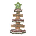 Clayre & Eef Decorazione natalizia con illuminazione a LED e musica Albero di Natale 3xAAA Marrone Plastica