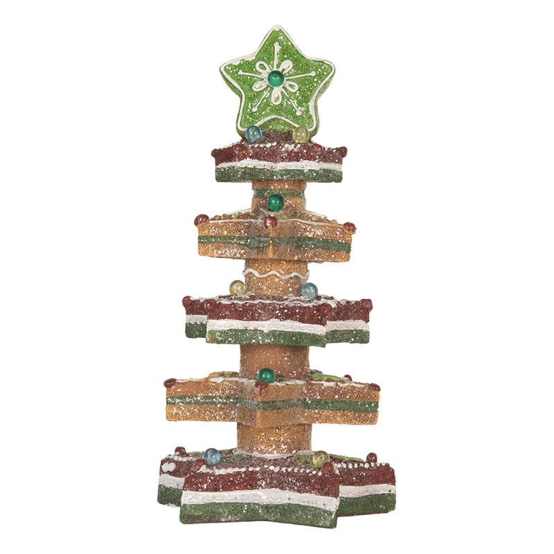 Clayre & Eef Decorazione natalizia con illuminazione a LED e musica Albero di Natale 3xAAA Marrone Plastica