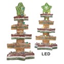 Clayre & Eef Decorazione natalizia con illuminazione a LED e musica Albero di Natale 3xAAA Marrone Plastica