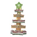 Clayre & Eef Decorazione natalizia con illuminazione a LED e musica Albero di Natale 3xAAA Marrone Plastica