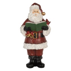 Clayre & Eef Decorazione di Natalizie Babbo Natale 10x10x22 cm Rosso Plastica
