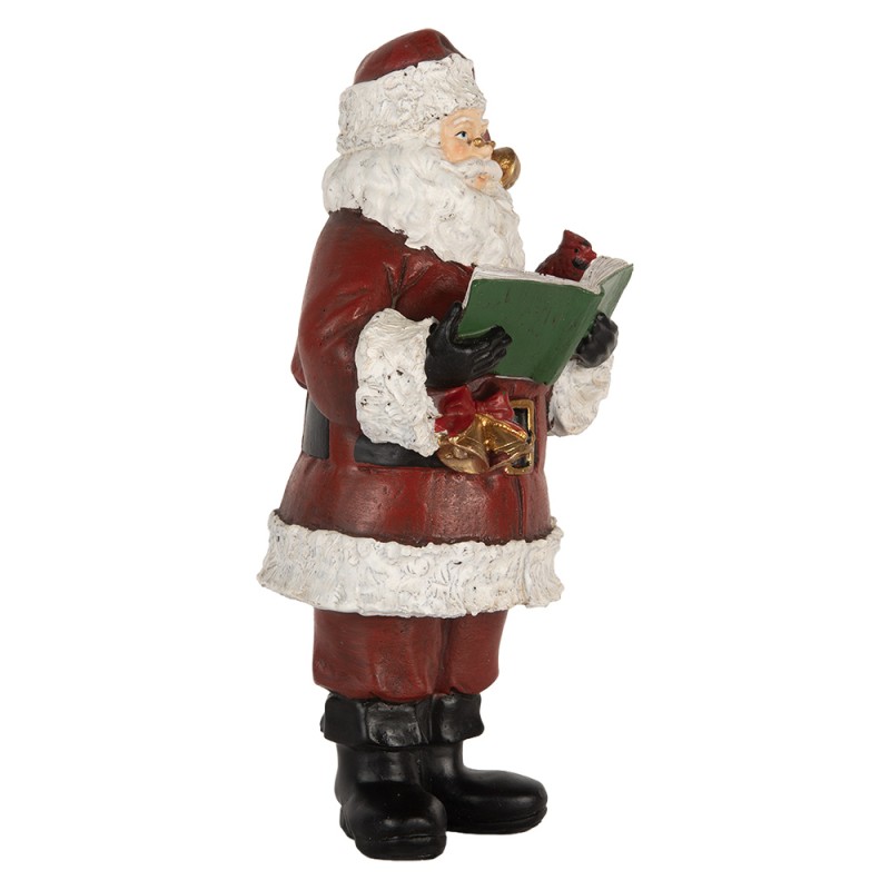 Clayre & Eef Decorazione di Natalizie Babbo Natale 10x10x22 cm Rosso Plastica