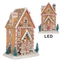 Clayre & Eef Gingerbread house with LED 17x12x26 cm Brown Plastic