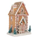 Clayre & Eef Gingerbread house with LED 17x12x26 cm Brown Plastic
