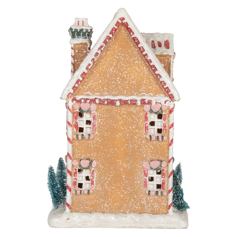 Clayre & Eef Gingerbread house with LED 17x12x26 cm Brown Plastic