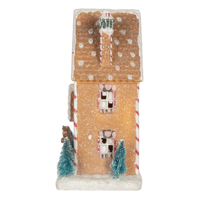 Clayre & Eef Gingerbread house with LED 17x12x26 cm Brown Plastic