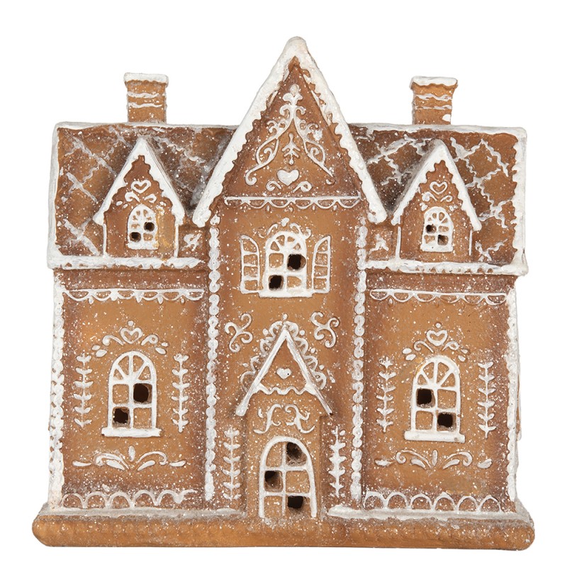 Clayre & Eef Maison en pain d'épices avec LED 21x8x20 cm Marron Plastique