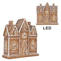 Clayre & Eef Maison en pain d'épices avec LED 21x8x20 cm Marron Plastique