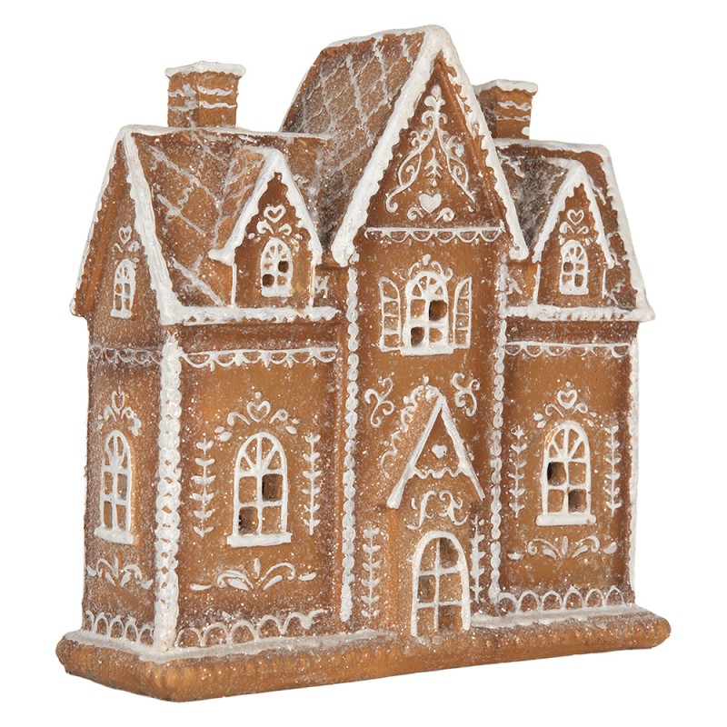 Clayre & Eef Maison en pain d'épices avec LED 21x8x20 cm Marron Plastique