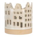 Clayre & Eef Portacandela Casa Ø 11x11 cm Beige Ceramica