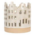 Clayre & Eef Portacandela Casa Ø 11x11 cm Beige Ceramica
