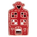 Clayre & Eef Portacandela Casa 8x7x13 cm Rosso Ceramica