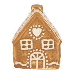 Clayre & Eef Lebkuchenhaus 6x4x7 cm Braun Keramik