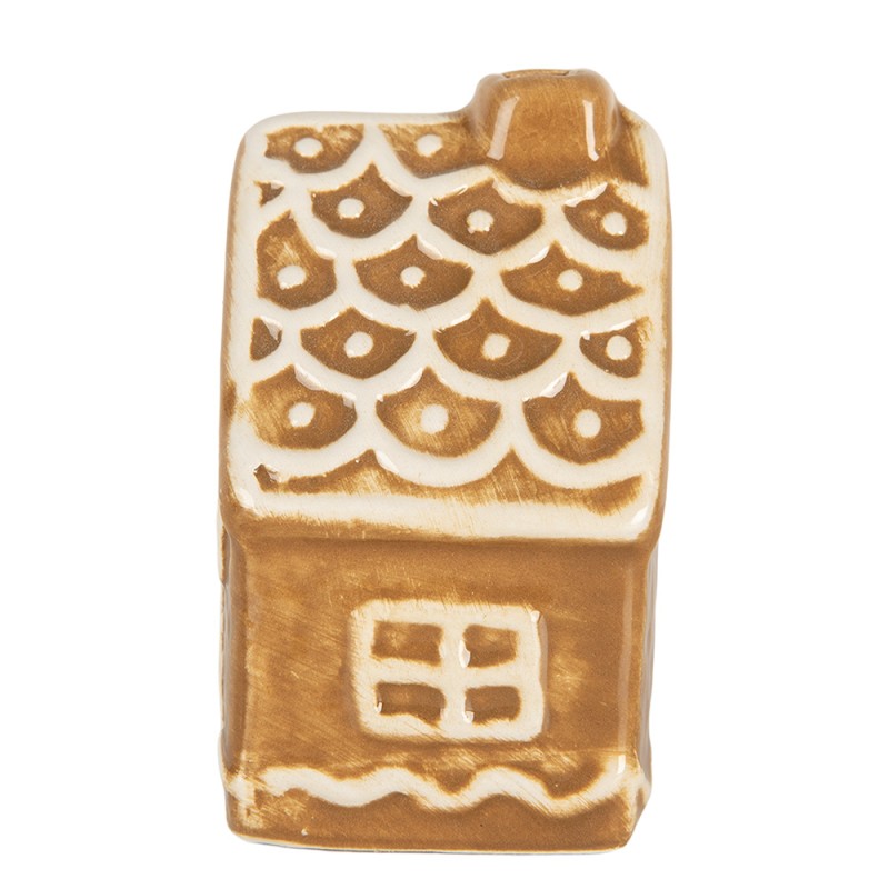 Clayre & Eef Lebkuchenhaus 6x4x7 cm Braun Keramik
