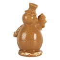 Clayre & Eef Christmas Decoration Snowman 11x8x16 cm Brown Ceramic