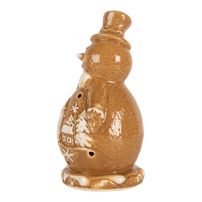 Clayre & Eef Christmas Decoration Snowman 11x8x16 cm Brown Ceramic
