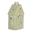 Clayre & Eef Portacandela Casa 11x9x21 cm Verde Ceramica