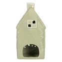 Clayre & Eef Portacandela Casa 11x9x21 cm Verde Ceramica