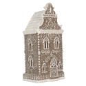 Clayre & Eef Lebkuchenhaus mit LED 17x15x35 cm Braun Kunststoff