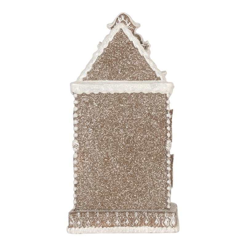 Clayre & Eef Lebkuchenhaus mit LED 17x15x35 cm Braun Kunststoff