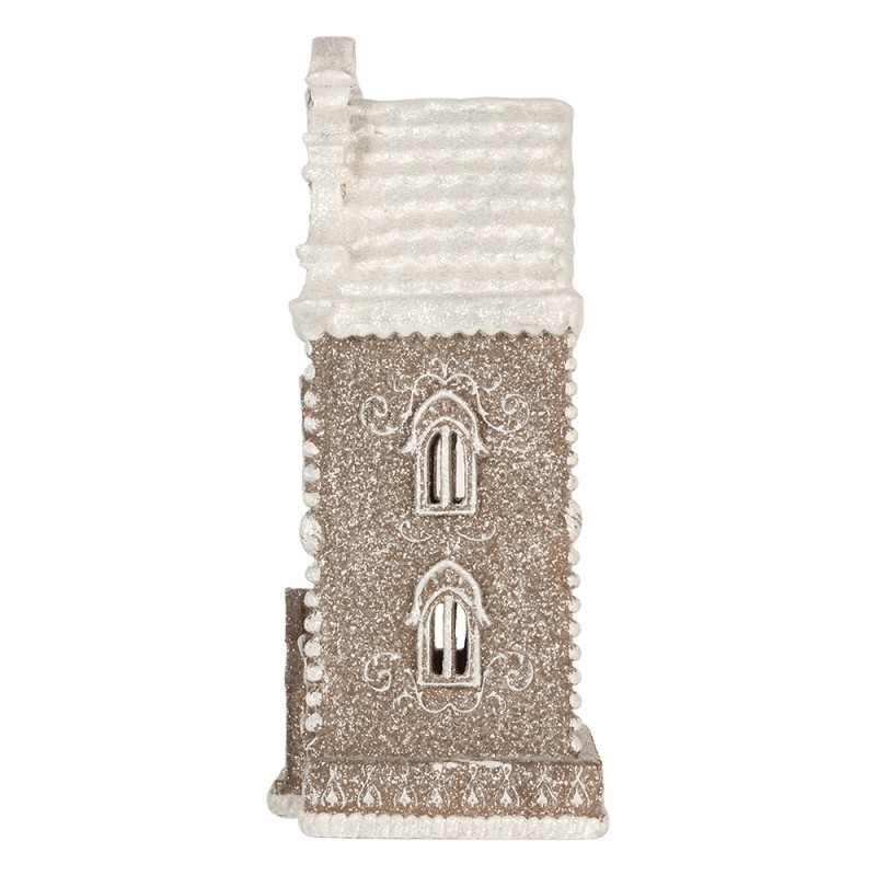 Clayre & Eef Lebkuchenhaus mit LED 17x15x35 cm Braun Kunststoff