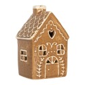 Clayre & Eef Casa di pan di zenzero con LED 7x6x12 cm Marrone Ceramica