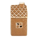 Clayre & Eef Casa di pan di zenzero con LED 7x6x12 cm Marrone Ceramica