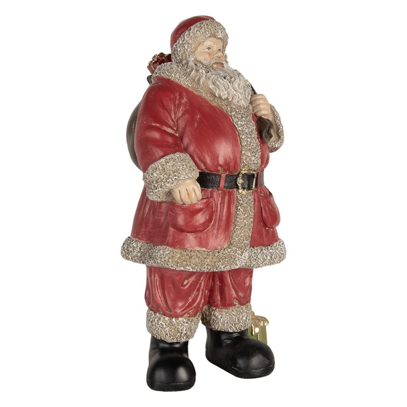 Clayre & Eef Beeld Kerstman 21x19x40 cm Rood Kunststof