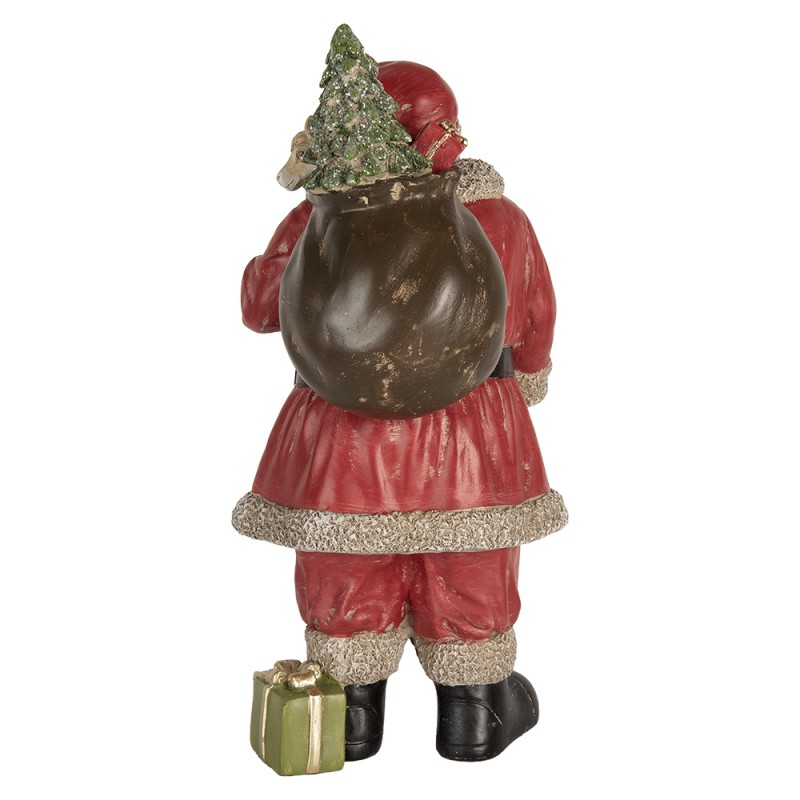 Clayre & Eef Beeld Kerstman 21x19x40 cm Rood Kunststof