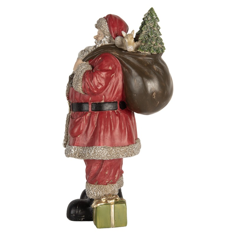 Clayre & Eef Beeld Kerstman 21x19x40 cm Rood Kunststof