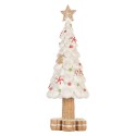 Clayre & Eef Decorazione di Natalizie Albero di Natale Ø 12x33 cm Bianco Plastica