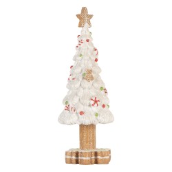 Clayre & Eef Décoration de Noël Sapin de Noël Ø 12x33 cm Blanc Plastique