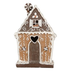 Clayre & Eef Maison en pain d'épices avec LED 14x9x21 cm Marron Plastique
