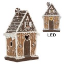 Clayre & Eef Maison en pain d'épices avec LED 14x9x21 cm Marron Plastique