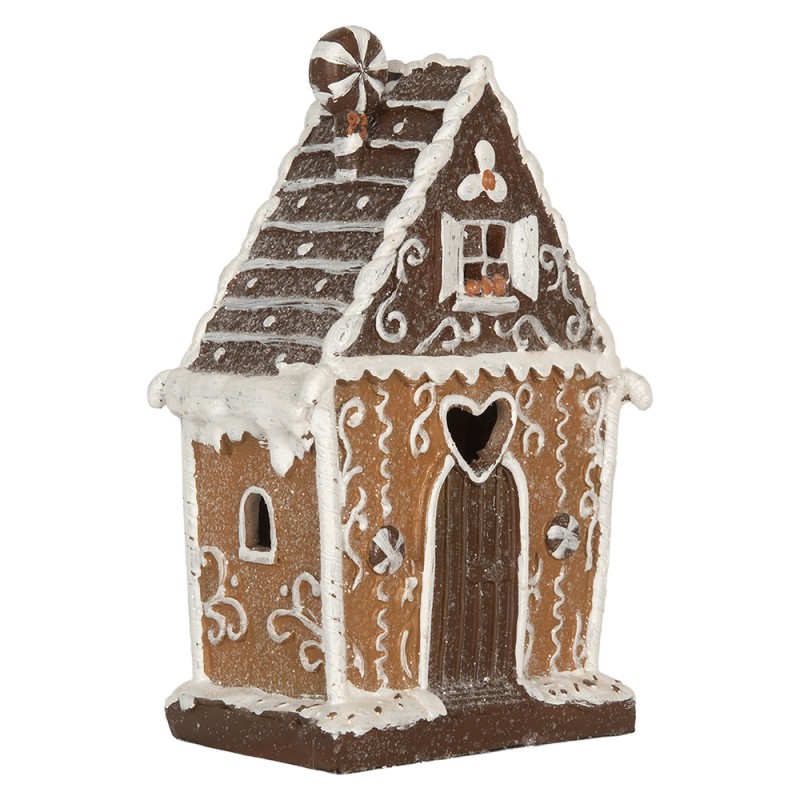 Clayre & Eef Maison en pain d'épices avec LED 14x9x21 cm Marron Plastique