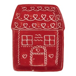 Clayre & Eef Dinner Plate House 15x19x3 cm Red Ceramic