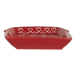 Clayre & Eef Dinner Plate House 15x19x3 cm Red Ceramic