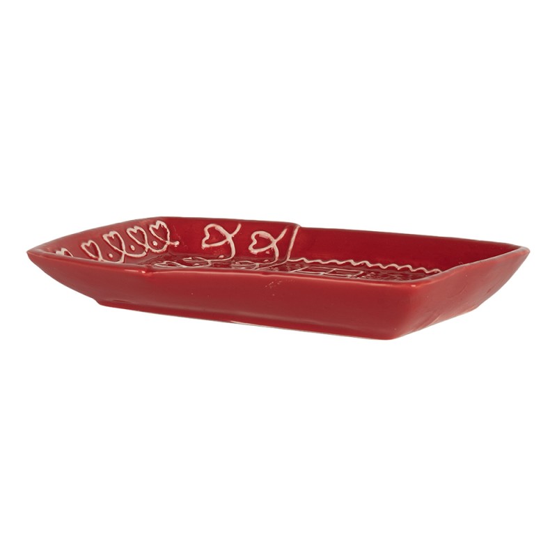 Clayre & Eef Dinner Plate House 15x19x3 cm Red Ceramic