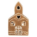 Clayre & Eef Portacandela Casa 10x10x16 cm Marrone Ceramica