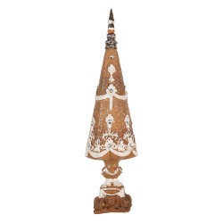 Clayre & Eef Decorazione Albero di Natale Ø 10x39 cm Marrone Plastica