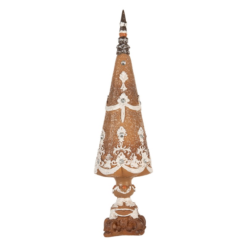 Clayre & Eef Decorazione Albero di Natale Ø 10x39 cm Marrone Plastica