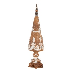 Clayre & Eef Decorazione Albero di Natale Ø 10x39 cm Marrone Plastica