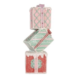 Clayre & Eef Decorazione di Natalizie Regalo 14x16x36 cm Rosso Plastica