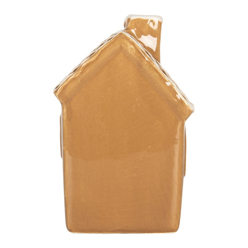 Clayre & Eef Casa di pan di zenzero con LED 8x8x12 cm Marrone Ceramica