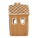 Clayre & Eef Casa di pan di zenzero con LED 8x8x12 cm Marrone Ceramica