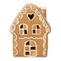Clayre & Eef Maison en pain d'épices avec LED 8x6x11 cm Marron Céramique