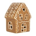 Clayre & Eef Maison en pain d'épices avec LED 8x6x11 cm Marron Céramique